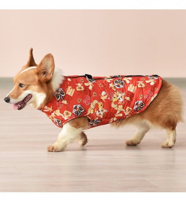 Pet thick warm cotton vest with harness